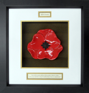 Irish Guards Ceramic Framed Poppy